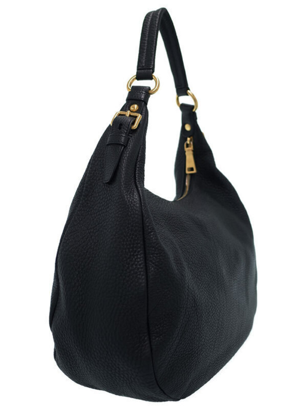 Prada Hobo Shoulder Black Daino Vitello Bag